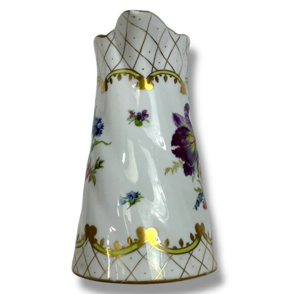 Vintage Floral Ceramic Pitcher Elegant Gold Accent Multi Use Mid Century 1960 - Picture 8 of 16